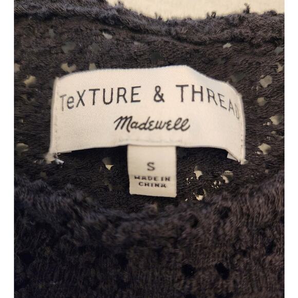 Texture & Thread Madewell Women's Top Texture Eyelet Flutter Sleeve SZ Small - Picture 6 of 9